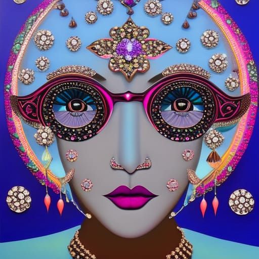 Jewel Encrusted Glasses in Ethereal Fantasy Art