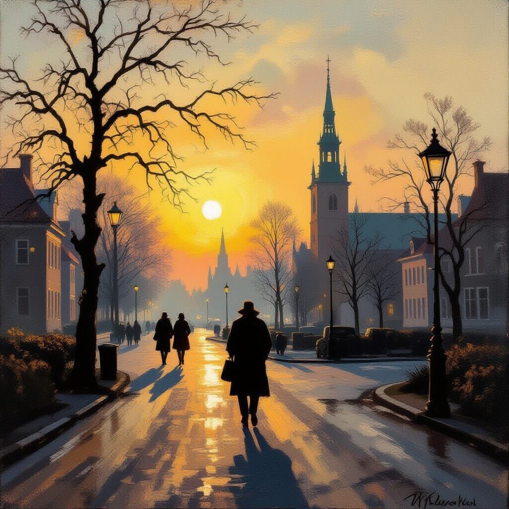 Heart Tracks on Dusty Road at Golden Hour