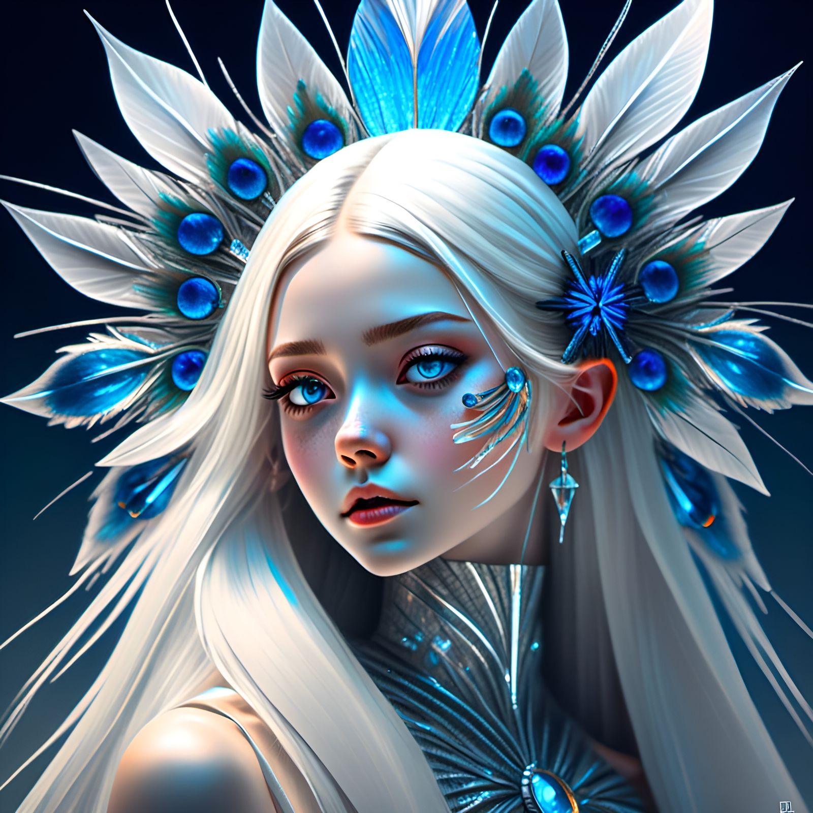 White feather snowflakes 🌨️ 2