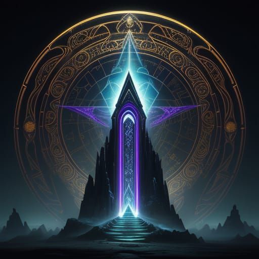 Ethereal Stargate Portal in Dark Fantasy Style
