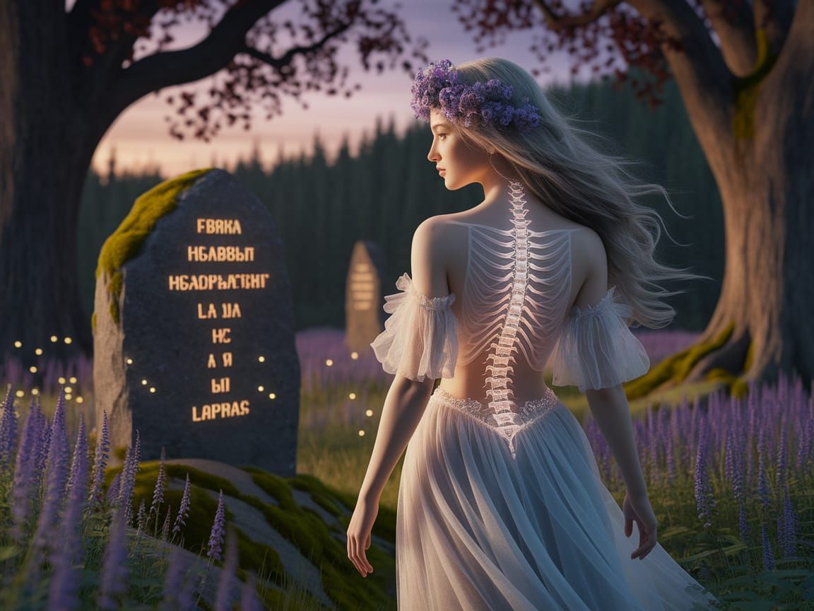 Luminous Nyavka Spirit in Ukrainian Forest