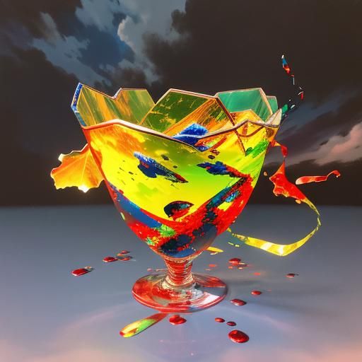 Surreal Blue Sky with Abstract Elements in 3D