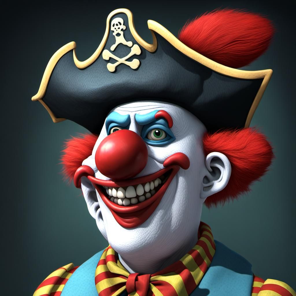 Bozo the Clown as Pirate, CGI Cartoon Style