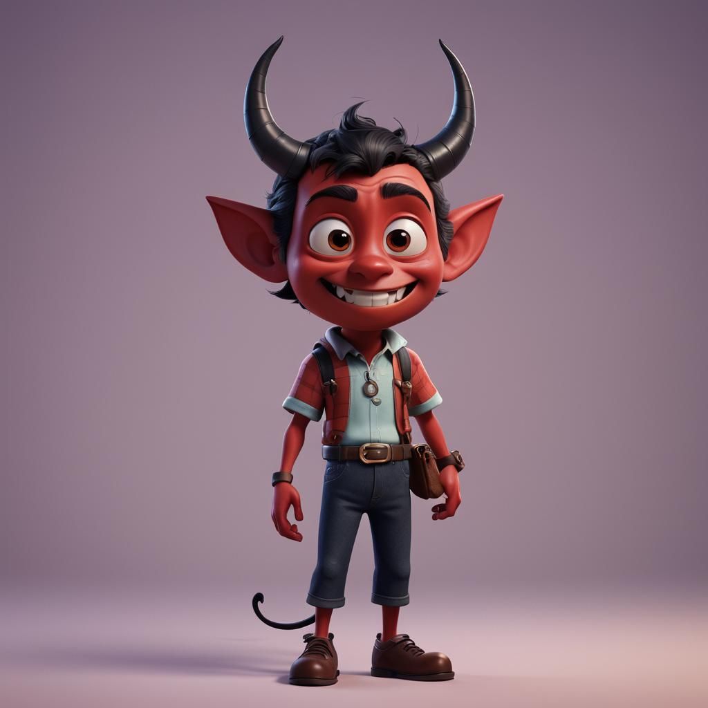 Charming Devil: A Pixar-Style 3D Rendering