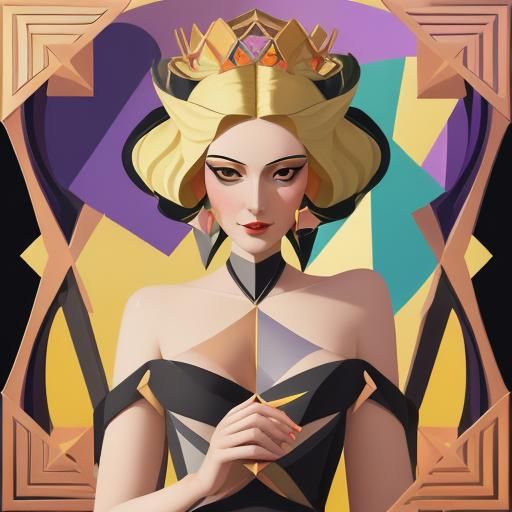 Baroque Queen with Cubist Elements