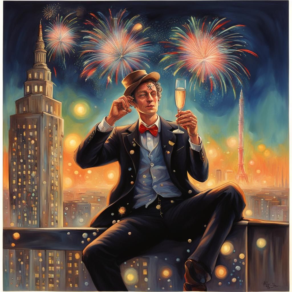 Clockwork Man Celebrates New Year's Eve