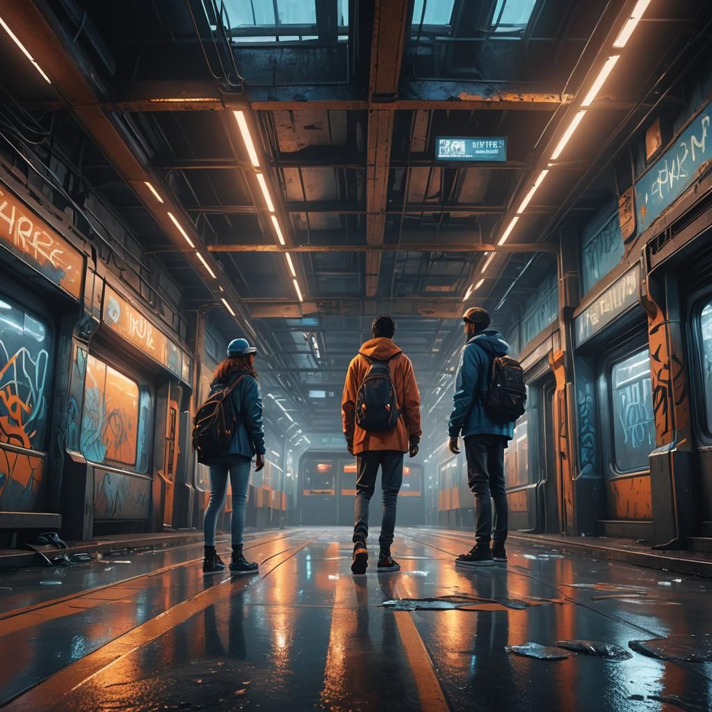 Fantasy Urban Art Deco Train Station