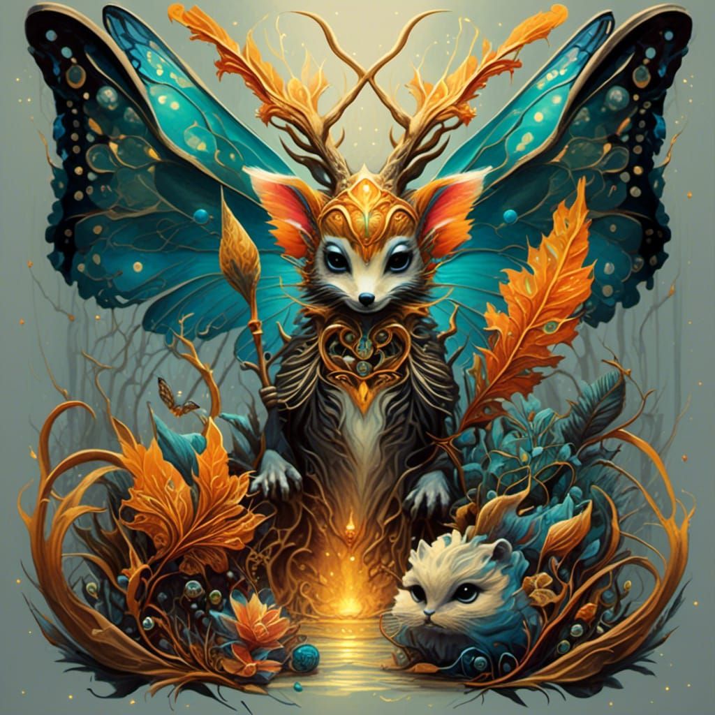 Magical Forest: Storybook Illustration with Woodland Creatur...