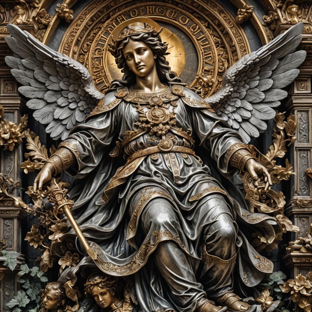 Hyperrealistic Angel of Wealth in HDR