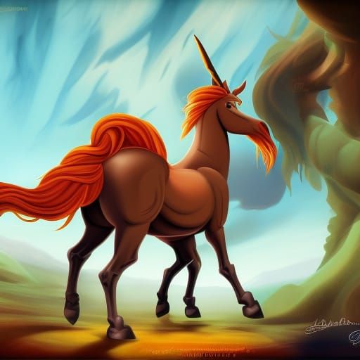 Cartoon Centaur Digital Illustration in Disney Style