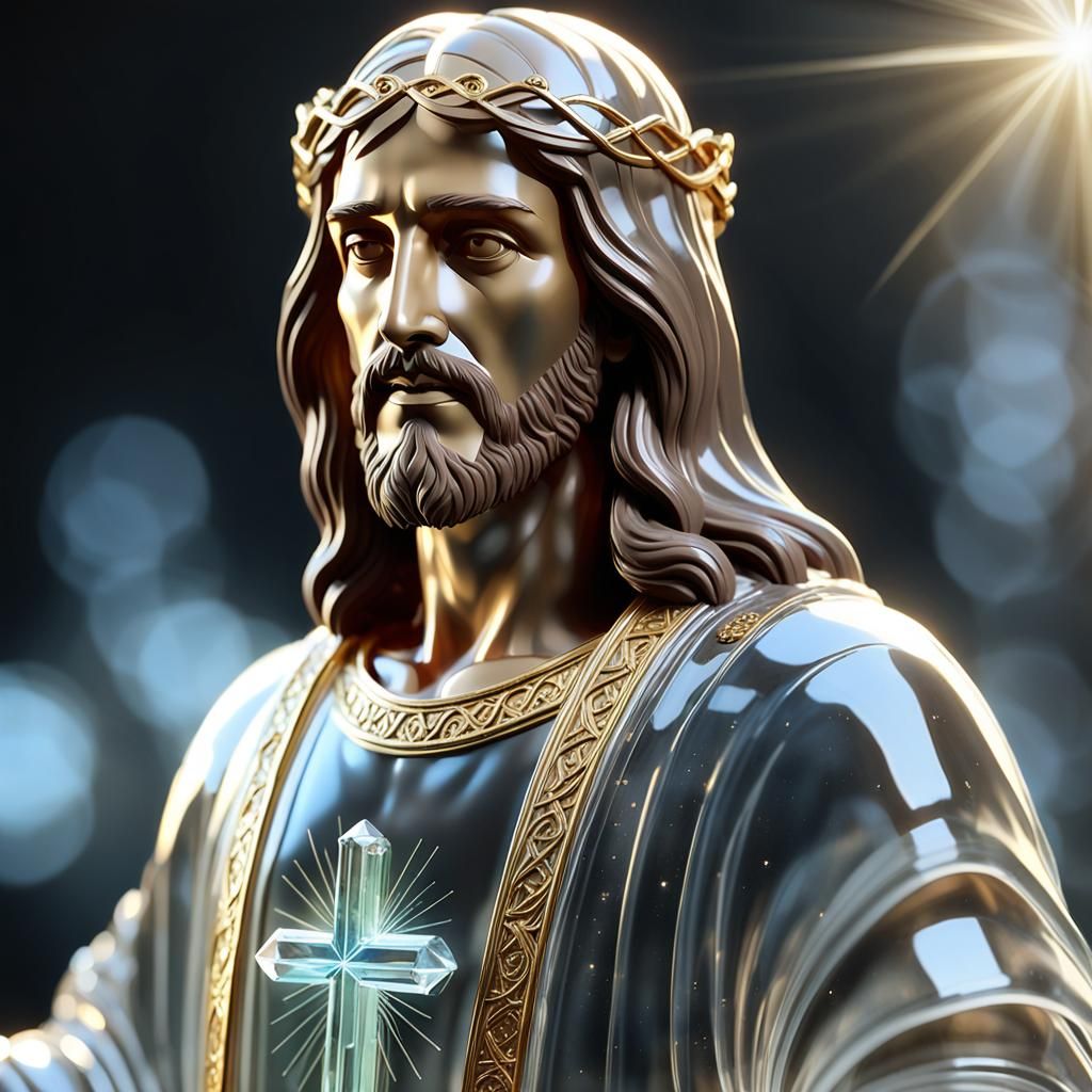 Crystal Jesus Christ Statue: 3D Game Cinematic Render
