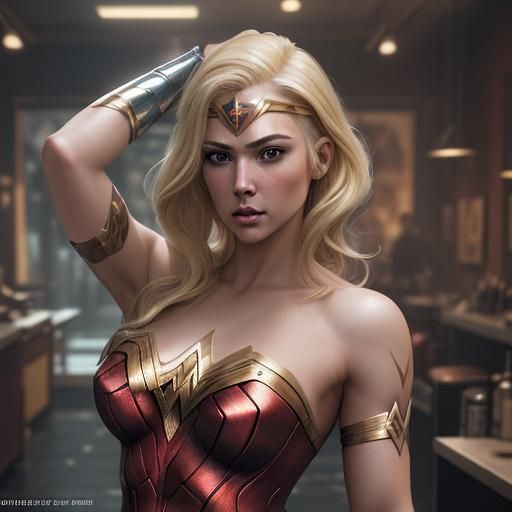 Wonder Woman Head Shaving: Detailed Matte Painting