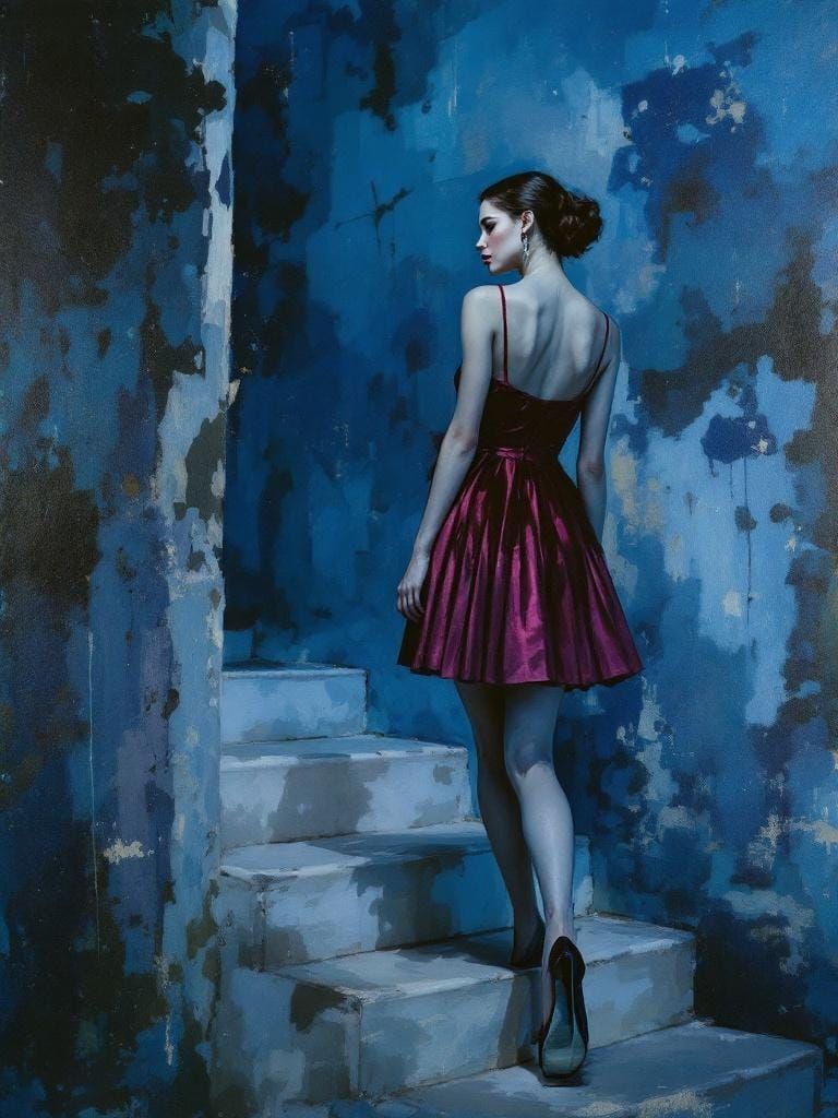 Blue Period Figure Study in Tonal Impressionism