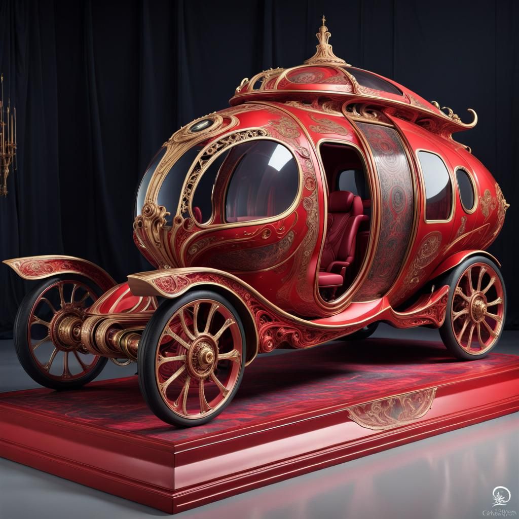 Futuristic Vehicle in Galactic Landscape, Digital Art