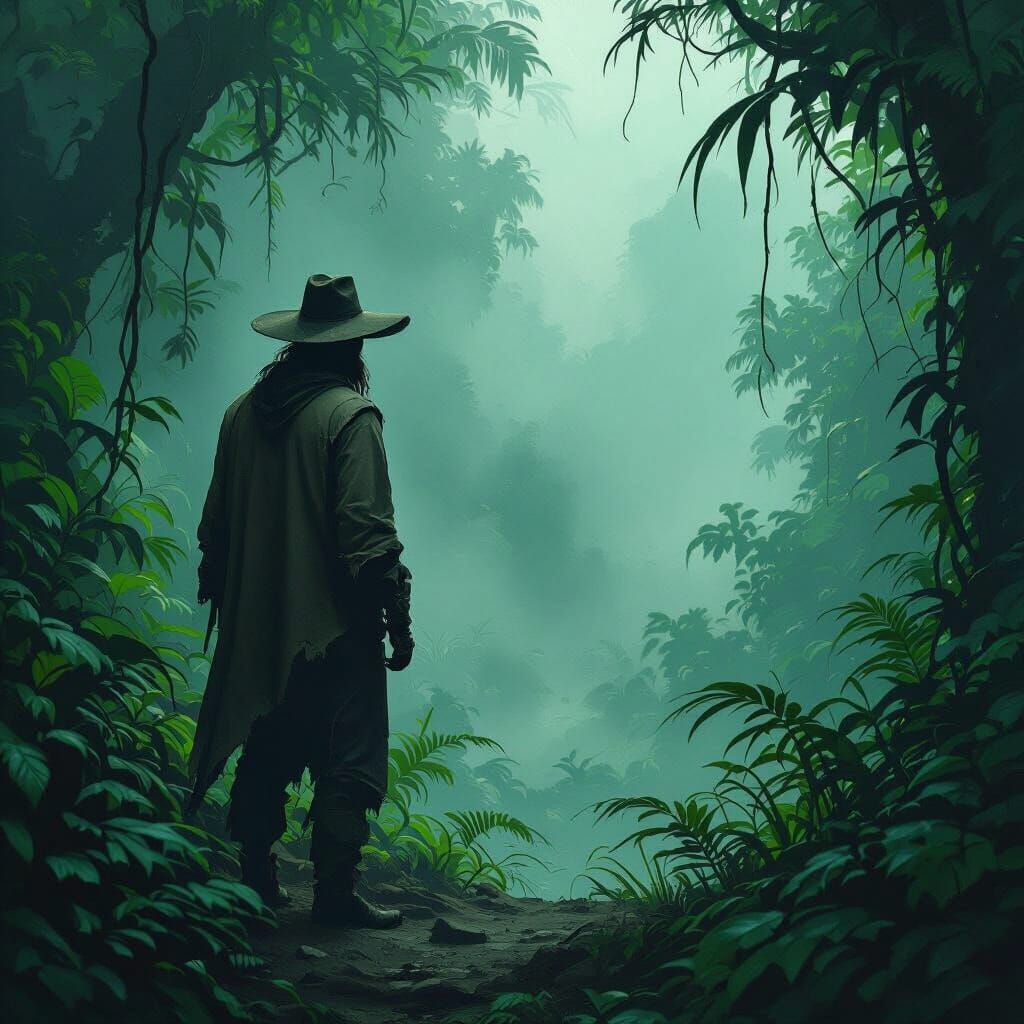 Jungle Exile in Vibrant Fantasy Art Style