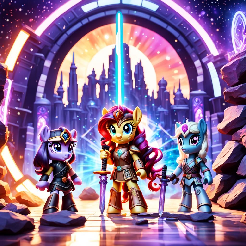 My Little Pony Jedi Knights in Front of Stargate