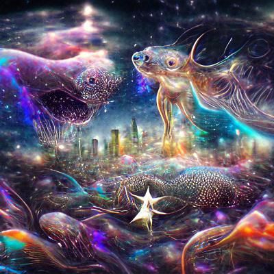 Dreamlike City in the Universe: Cosmic Illustration