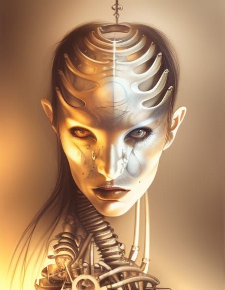 Biomechanical Goddess in Photorealistic Digital Art