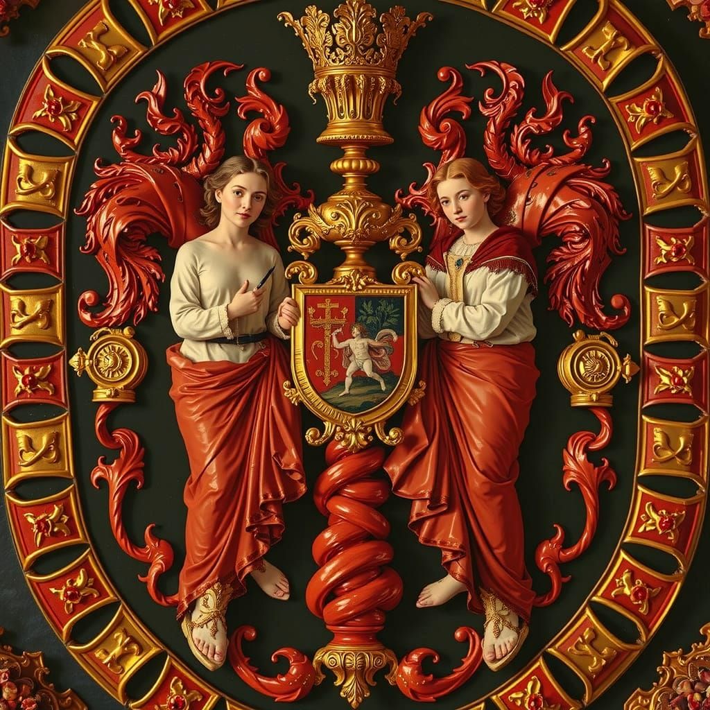 Abstract Swirling Forms in Vibrant Red Hues