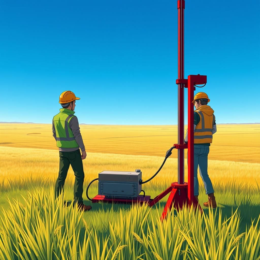 Geologists in Meadow, Studio Trigger Anime Style