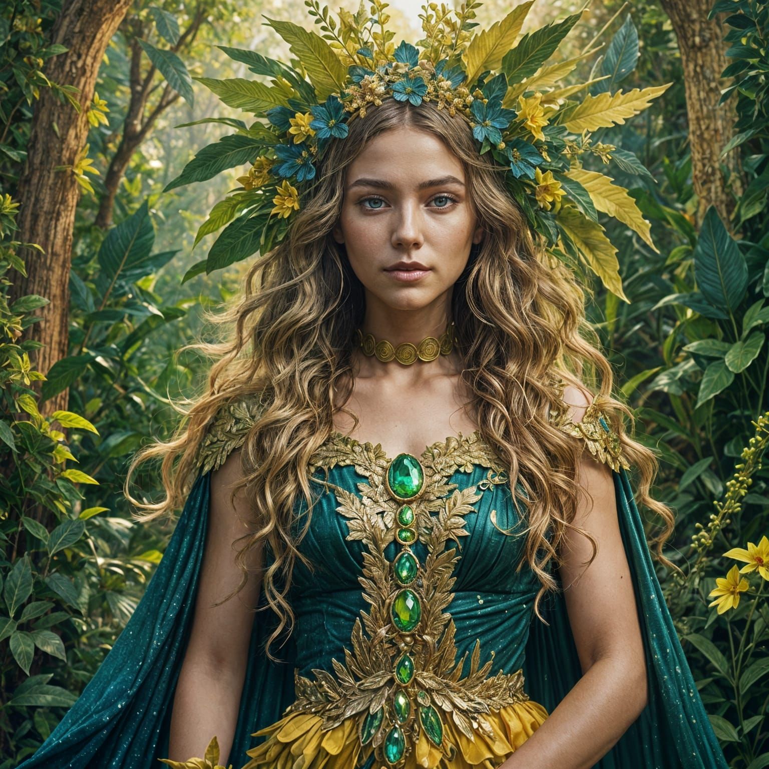 Greek Goddess Chloè luscious yellow & 💚