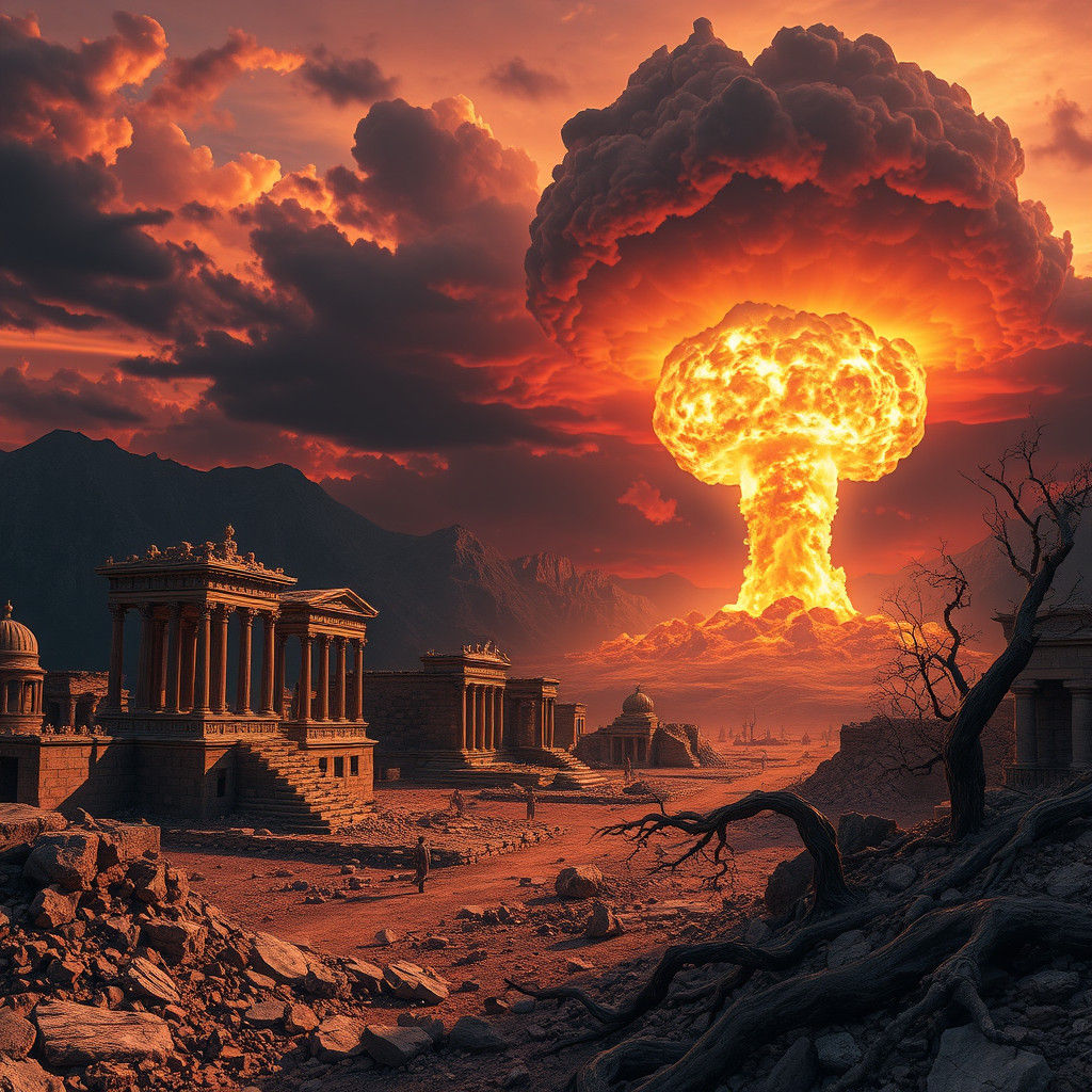 Nuclear Devastation in Ancient World, Dystopian Art
