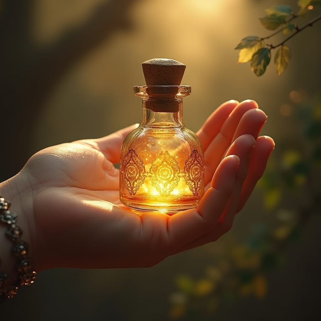 Enchanted Elixir in Ornate Glass Vial