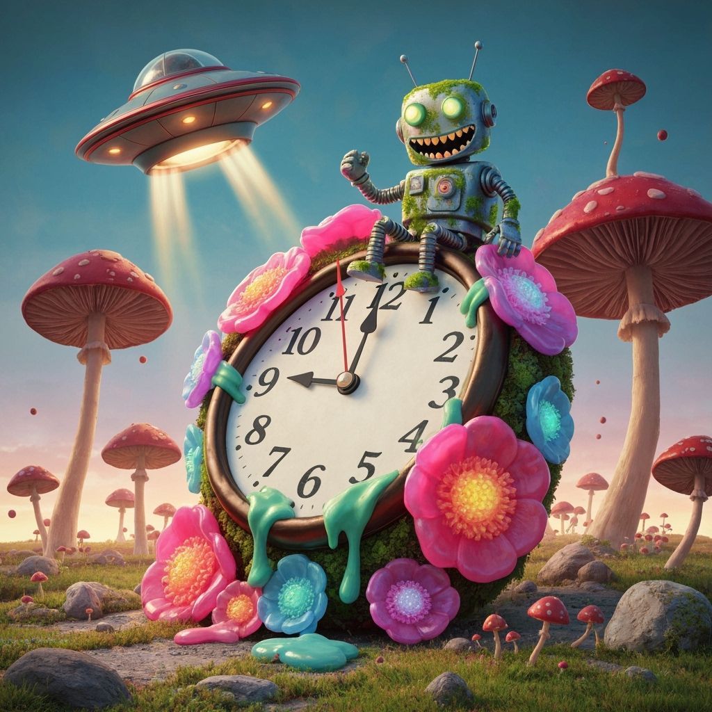 Surreal Bioluminescent Robot in Dreamlike Digital Painting