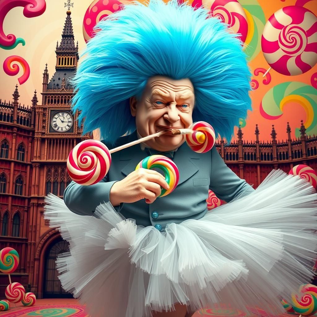 Churchill Dances in Tutu: Detailed Matte Painting