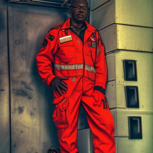 Post-Apocalyptic Paramedic in Gouache Style