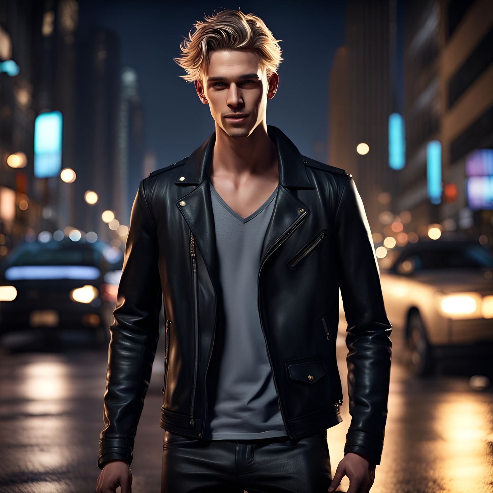 City Night Portrait in Dark Fantasy Style