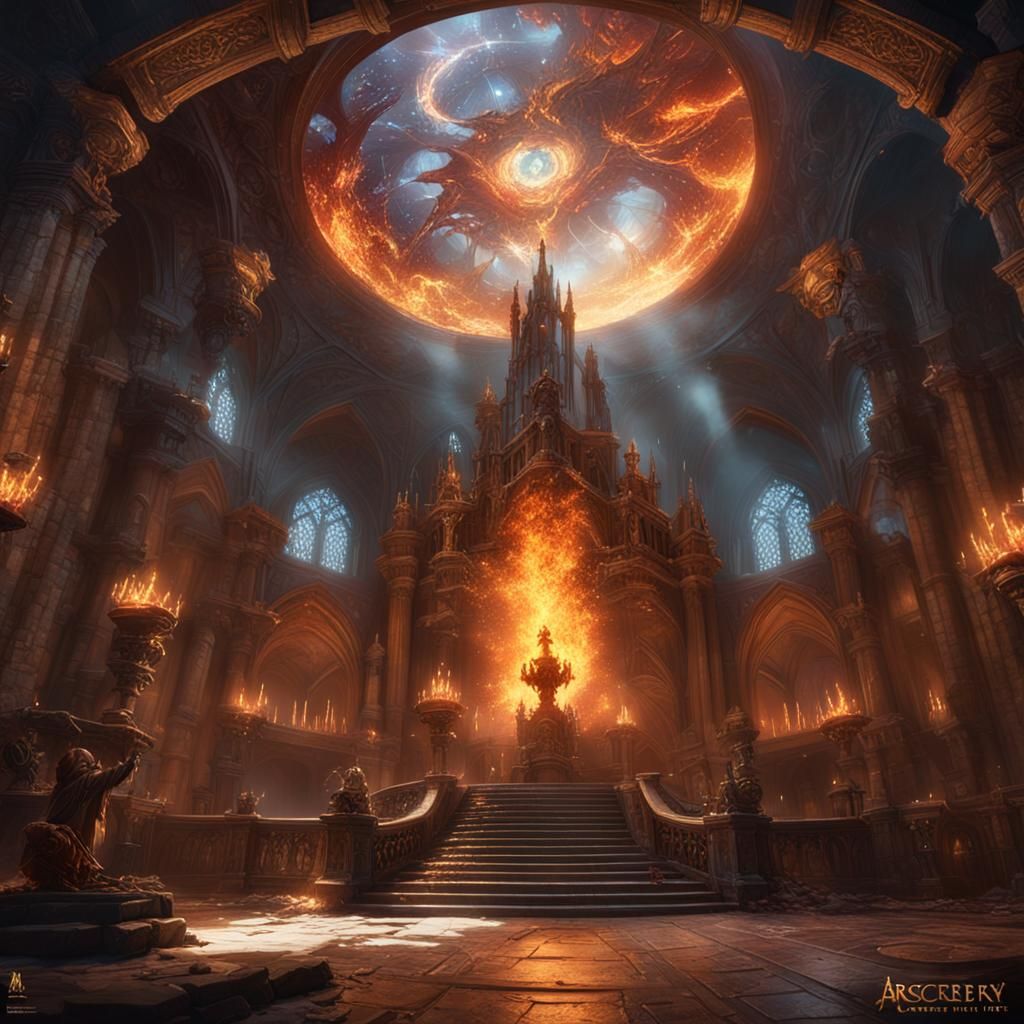 Arcane Explosion in Dark Fantasy Style