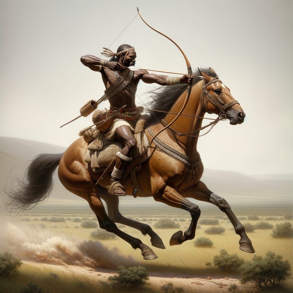 Classical Bantu Horse Archer on the Plains