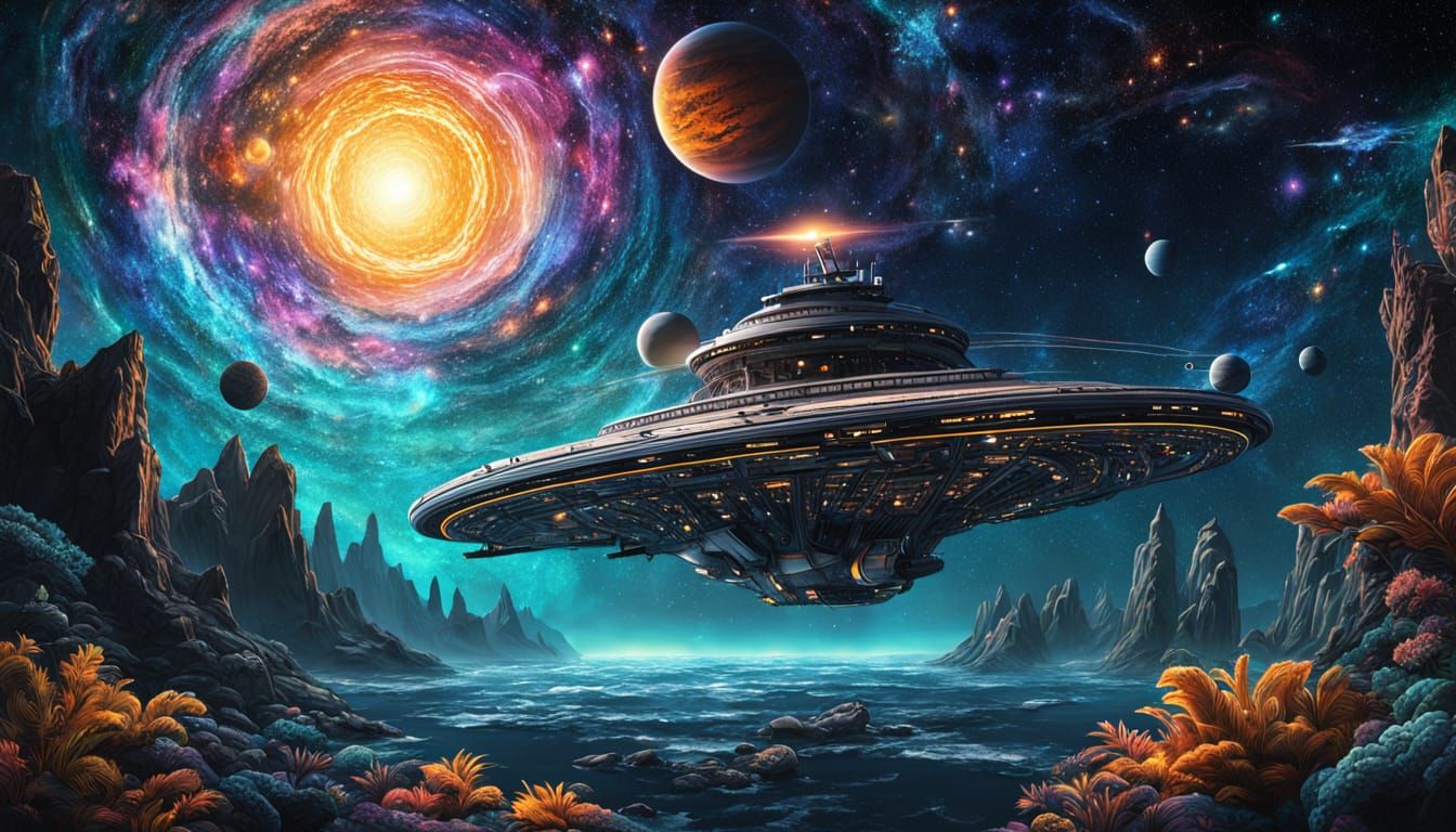 Cosmic Illustration: USS Voyager in Deep Space