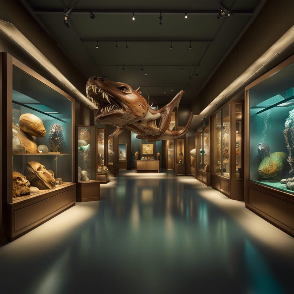 Spectacular Museum Exhibition Chamber in Hyperrealistic Styl...