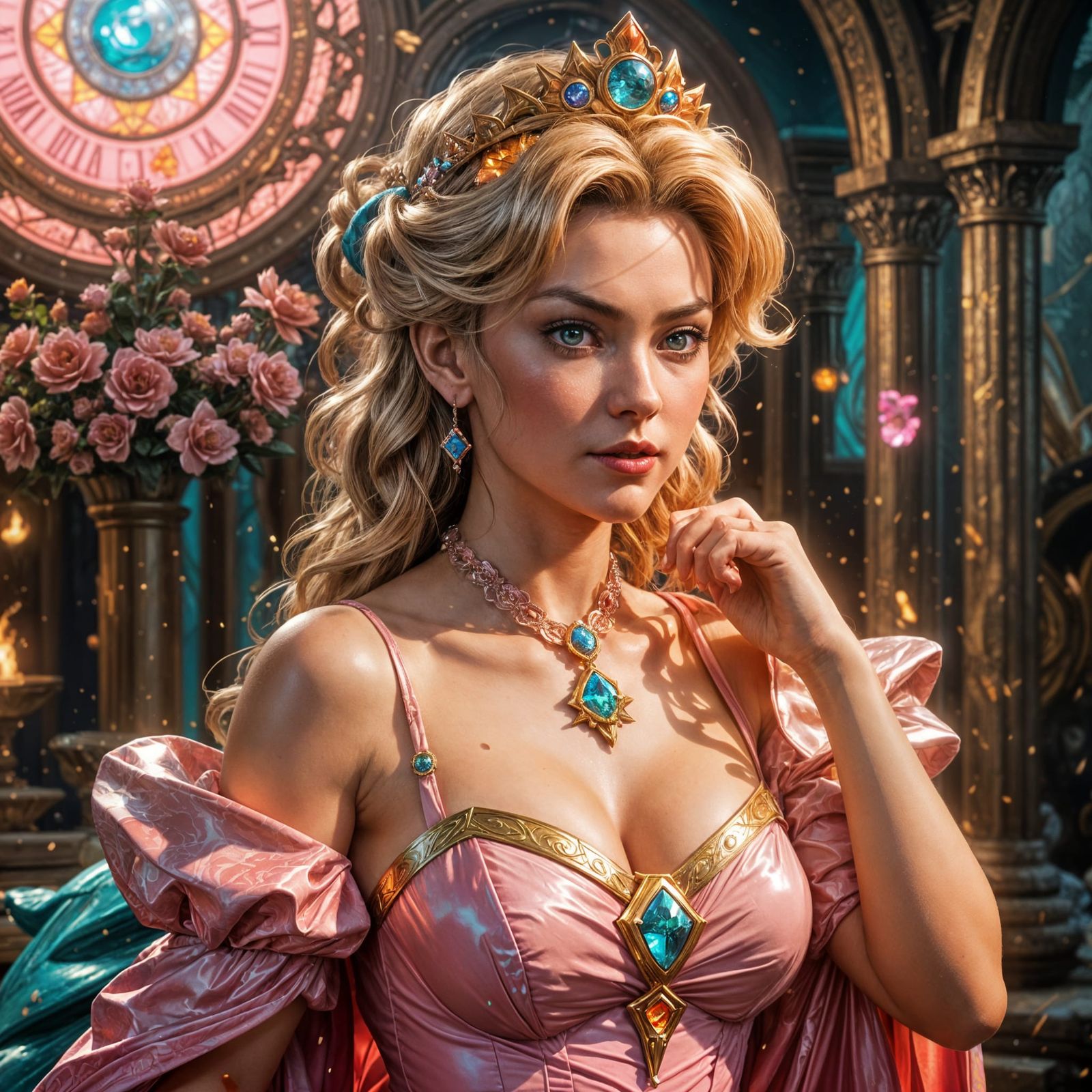 Realistic Princess Peach in Vibrant HDR