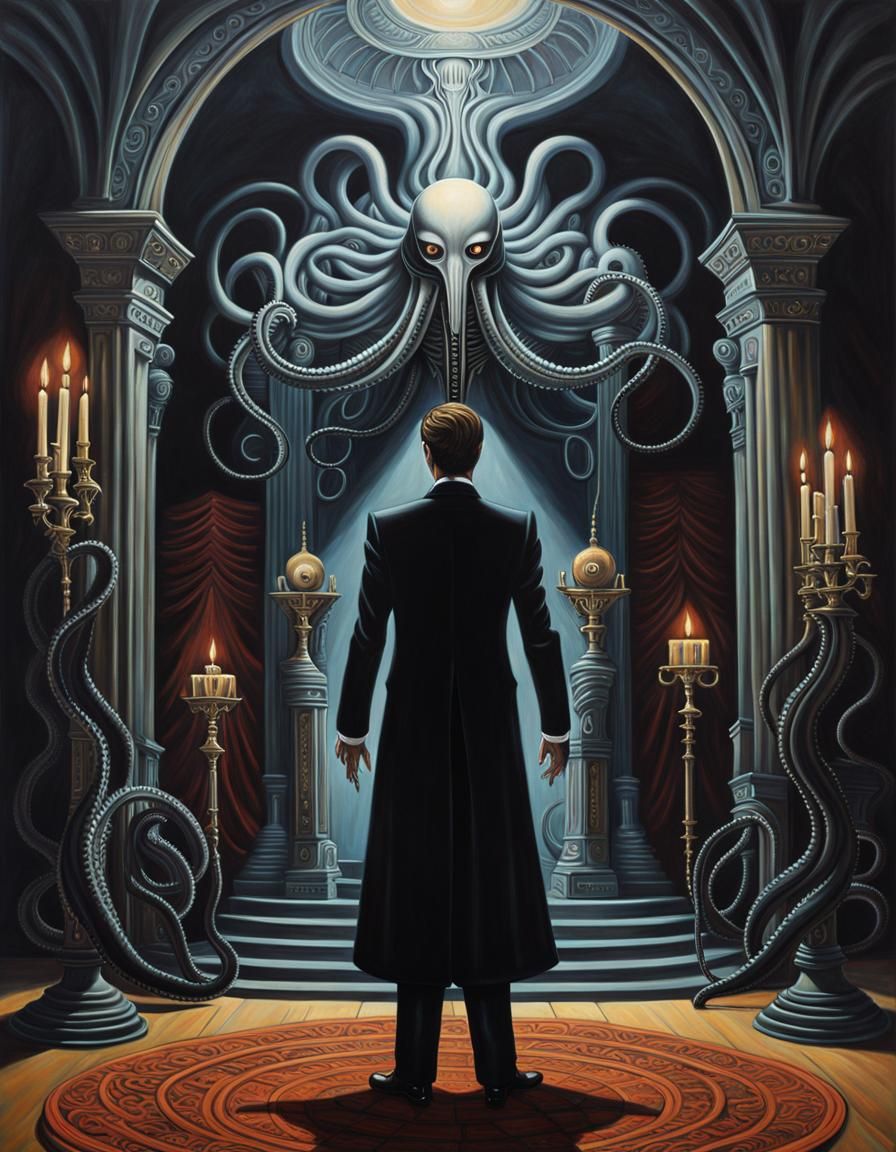 Cthulhu in Tuxedo: Surrealist Oil Painting