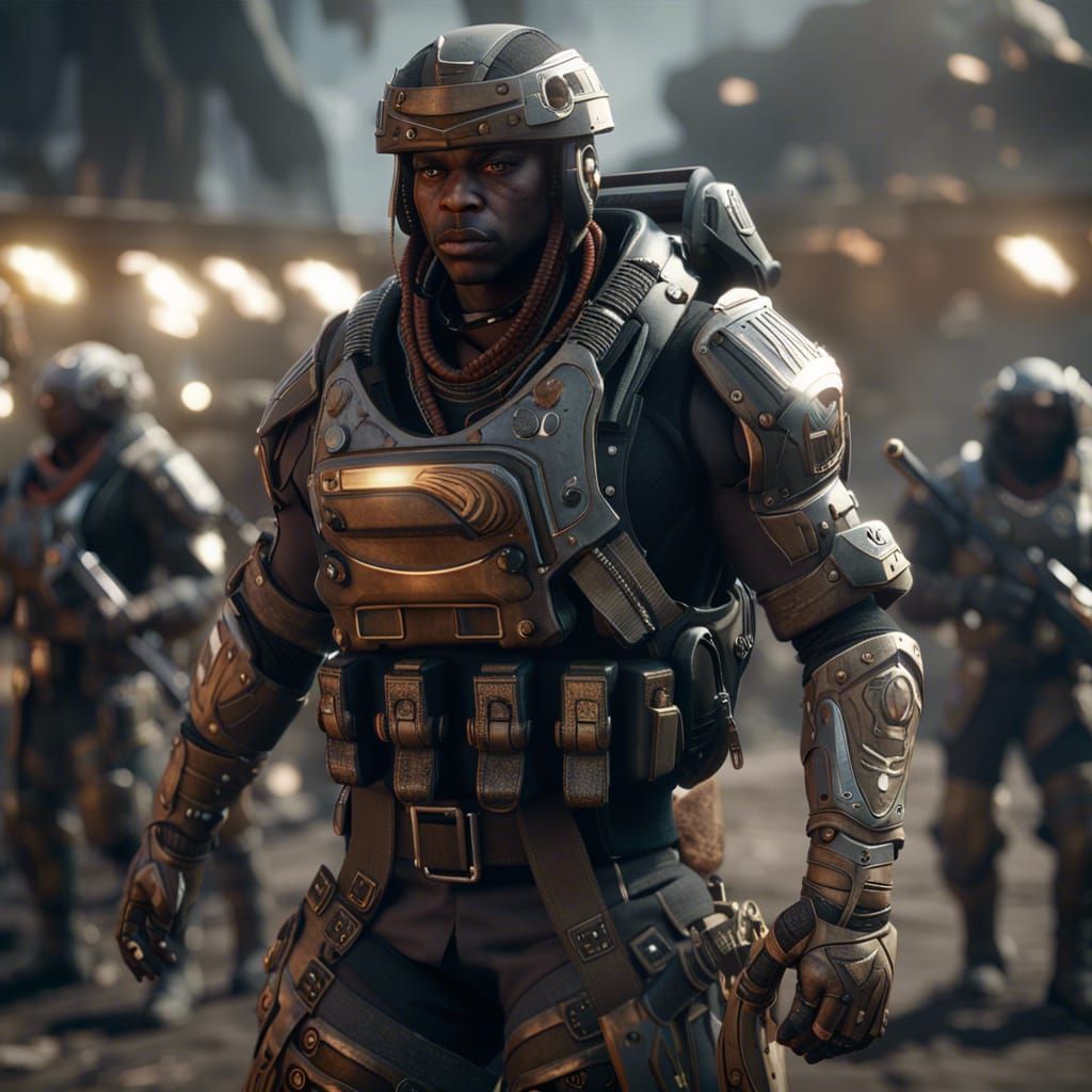 Futuristic Mthwakazi Army General in 3D Style