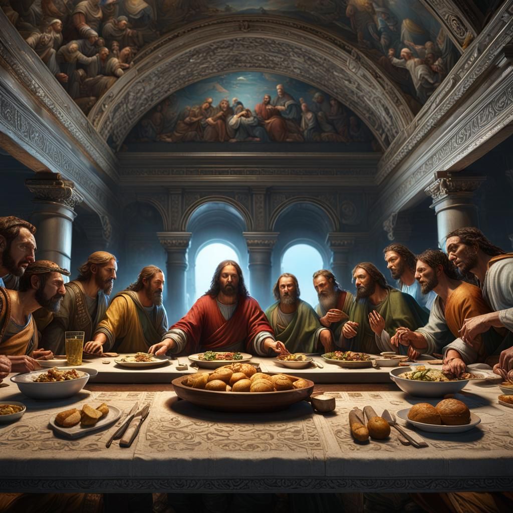 The Last Supper: Detailed 3D Render