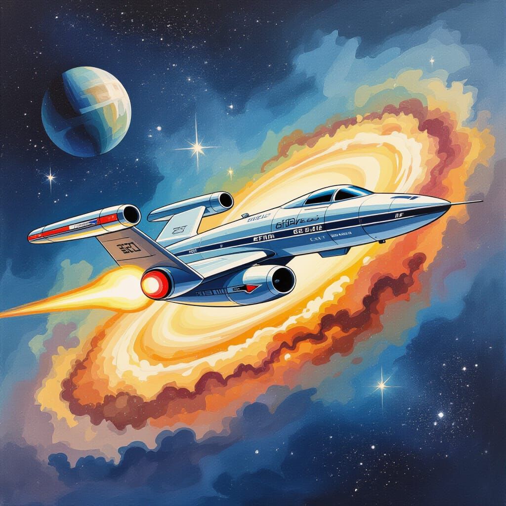 Starfleet Officer's Duty: Gouache Impressionist Painting