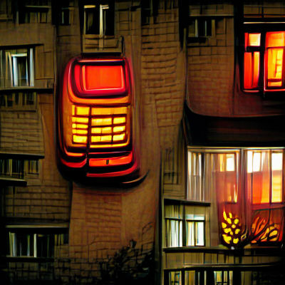 Evening Glow Over Soviet Apartment Building