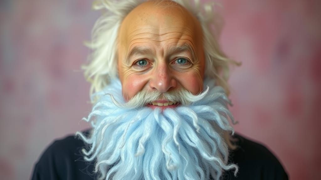 Elderly Man with Cotton Candy Beard Portrait