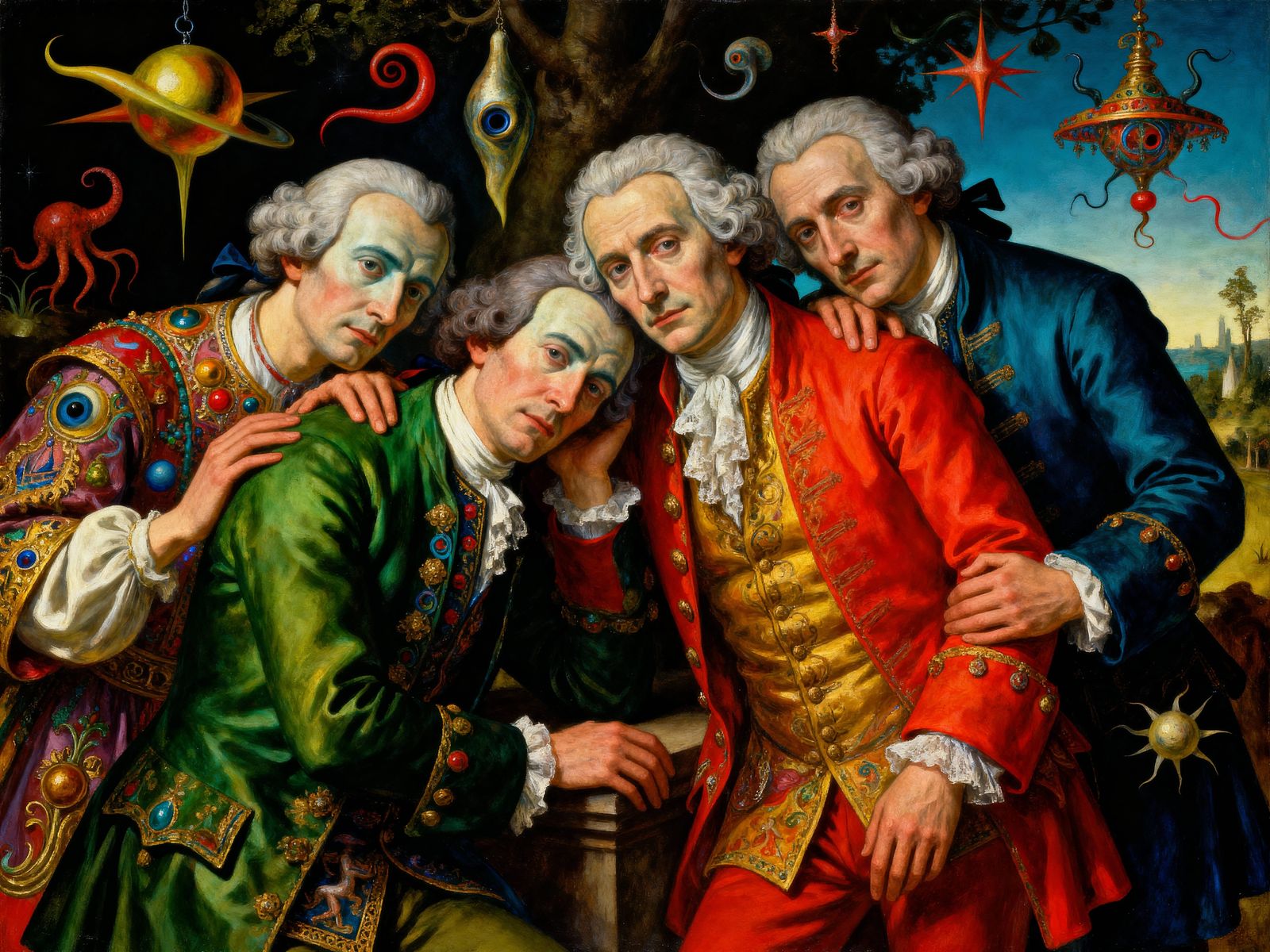 Surreal Collective Schizophrenia With Goethe's Face