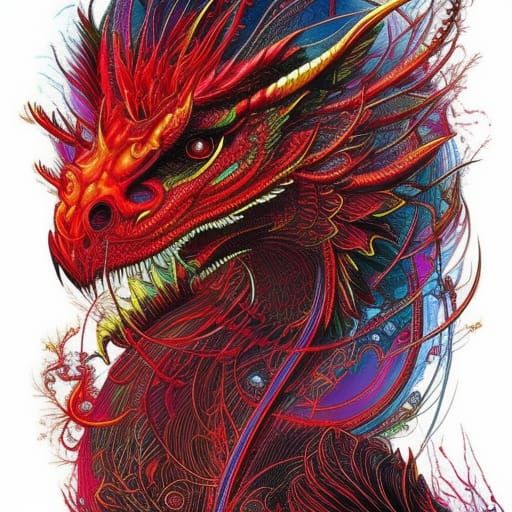 Luminescent Neon Dragon Concept Art