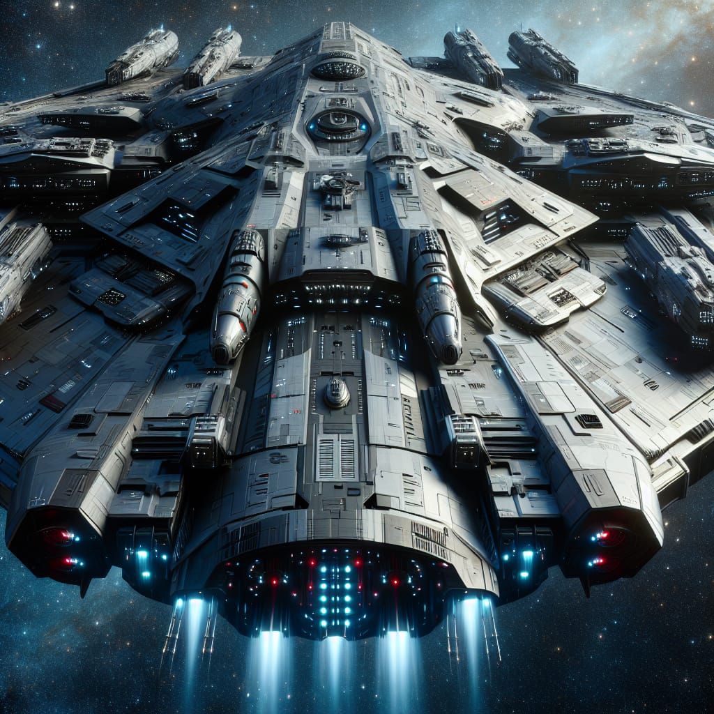 Colossal Capital Spaceship Ready for Deep Space Battle