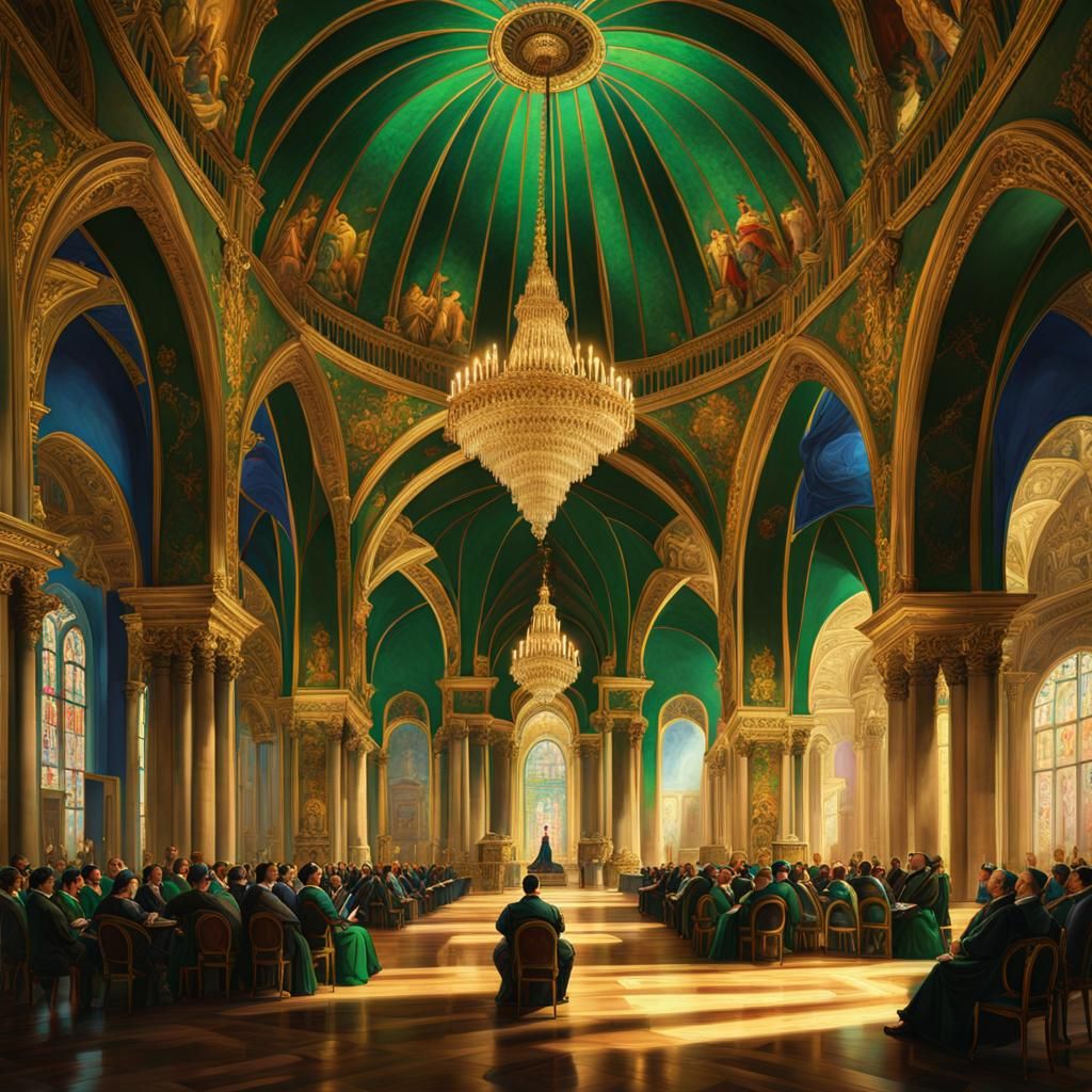 Cuban Junta in Raphael-Inspired Renaissance Hall