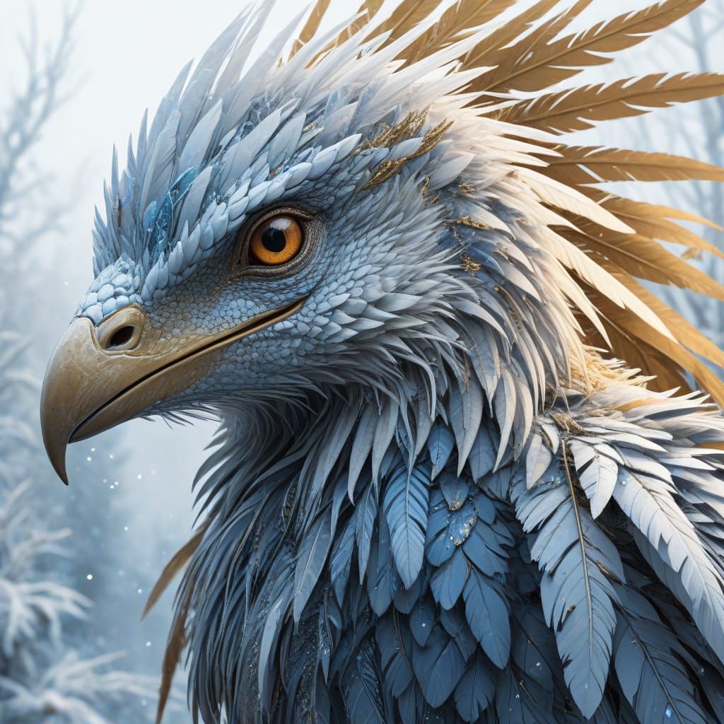 Magical Frost Velociraptor with Golden Particles