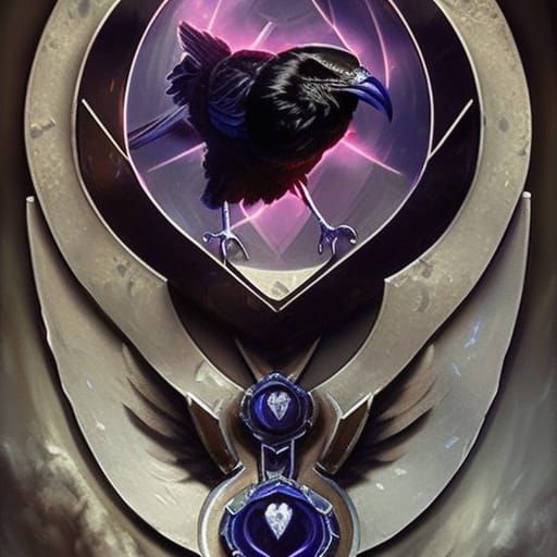 Sapphire Raven Sigil: Dark Fantasy Concept Art