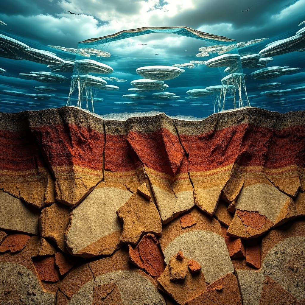 Cretaceous Seaway Ground Compression Art