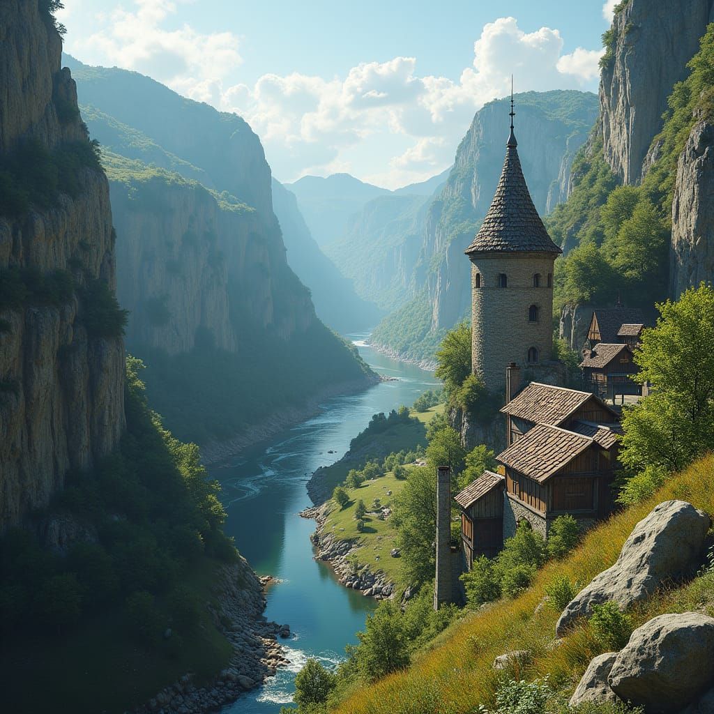 Hilltop View of Five Rivers and Gnome Village